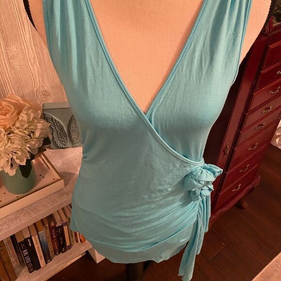 NEW Boston Proper Faux Wrap TOP Sz S - Picture 2 of 8